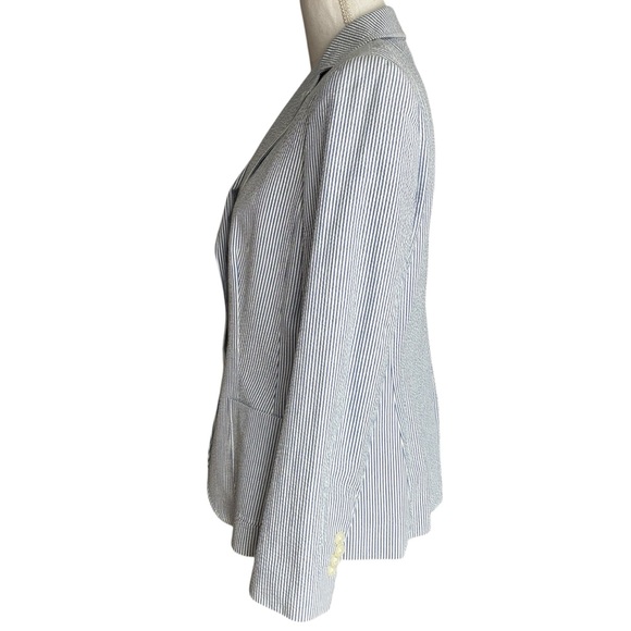 346 Brooks Brothers Blue And White Stripe Seersucker Blazer 8 - Picture 4 of 11